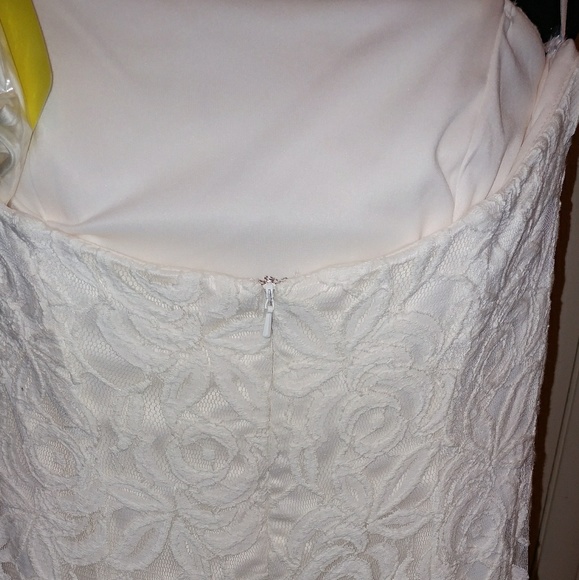 NWT! Strapless Ivory Lace Wedding Gown - Picture 4 of 9